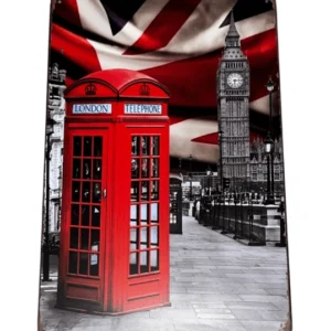 London Telefon fém tábla