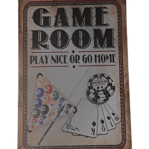 Game Room fém tábla
