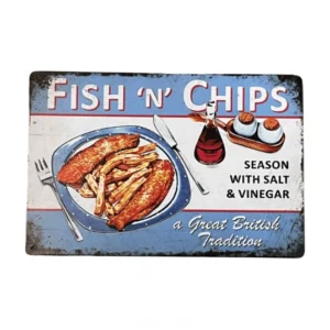 Fish 'n' Chips fém tábla