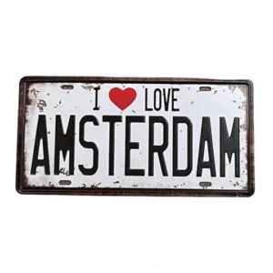 I Love Amsterdam fém tábla