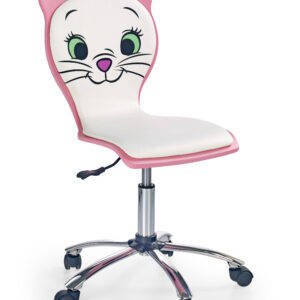 KITTY 2 ifjúsági forgószék, alap mechanika, szín: fehér/rózsaszín
