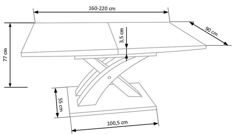 SANDOR 2 bővíthető étkezőasztal, téglalap alakú, szín: fehér - Image 18