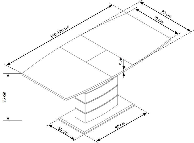 TORONTO bővíthető étkezőasztal, téglalap alakú, szín: fehér/arany tölgy - Image 11