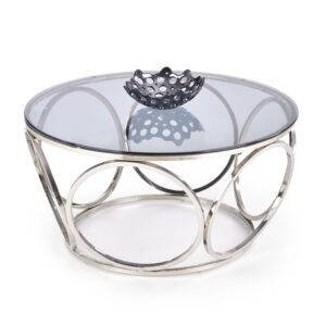 VENUS dohányzóasztal, szín: füstös üveg/króm