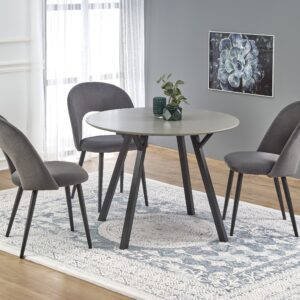 BALROG asztal, kerek, szín: fekete/világosszürke
