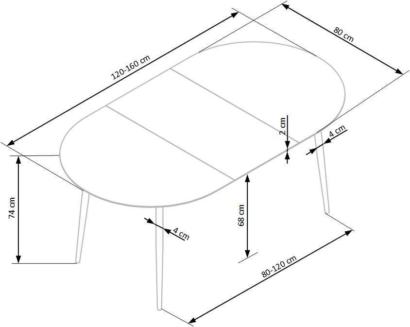 COLORADO bővíthető étkezőasztal, ovális, szín: arany tölgy/fekete - Image 10