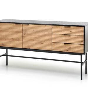 MURANO KM-1 komód, szín: artisan tölgy/fekete