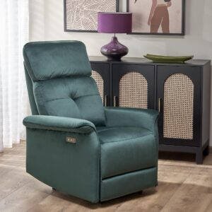 SEMIR elektromos relax fotel, szín: sötétzöld