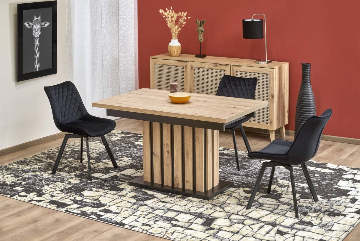 LAMELLO 160/210 bővíthető étkezőasztal, téglalap alakú, szín: artisan tölgy/fekete - Image 10