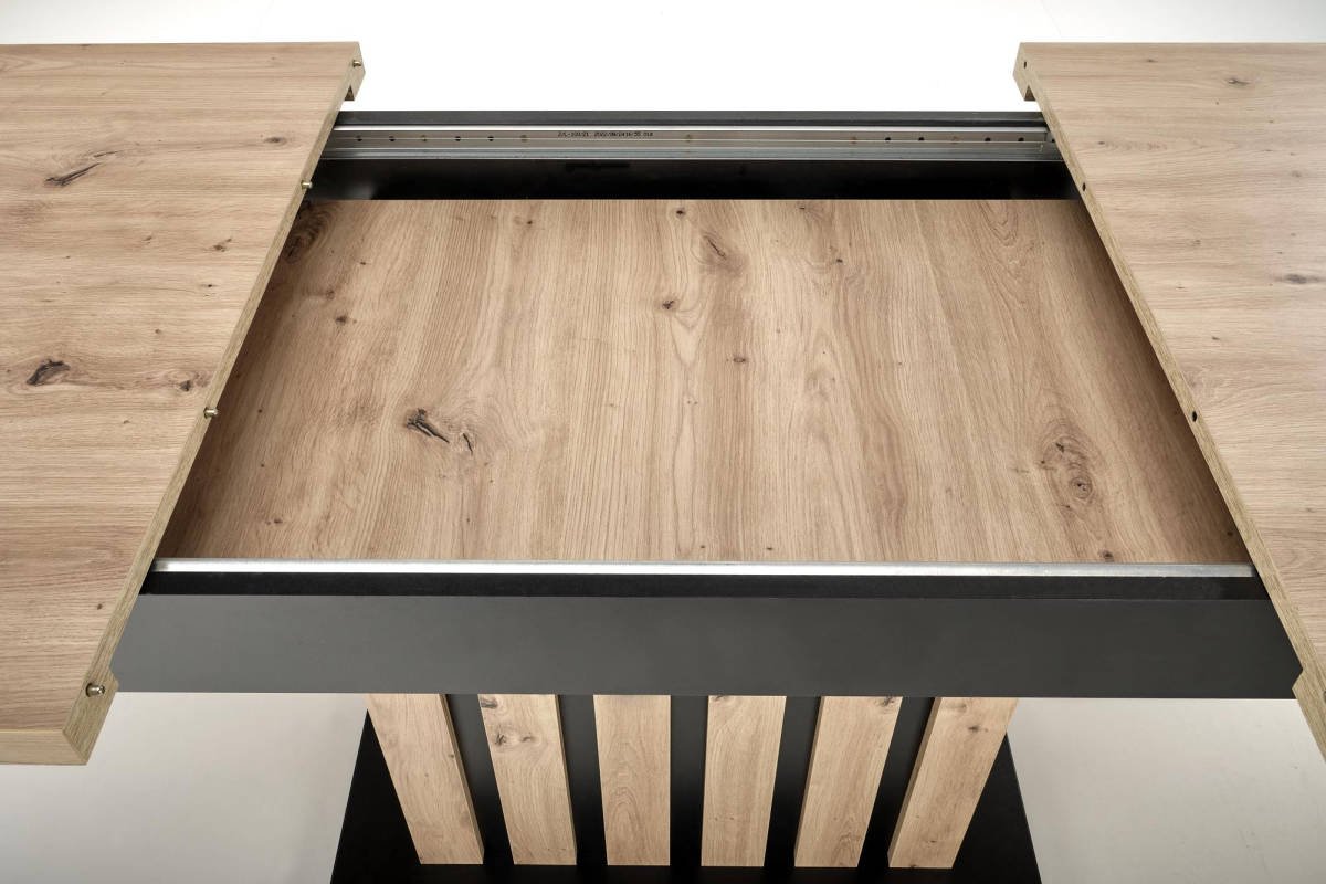 LAMELLO 160/210 bővíthető étkezőasztal, téglalap alakú, szín: artisan tölgy/fekete - Image 13