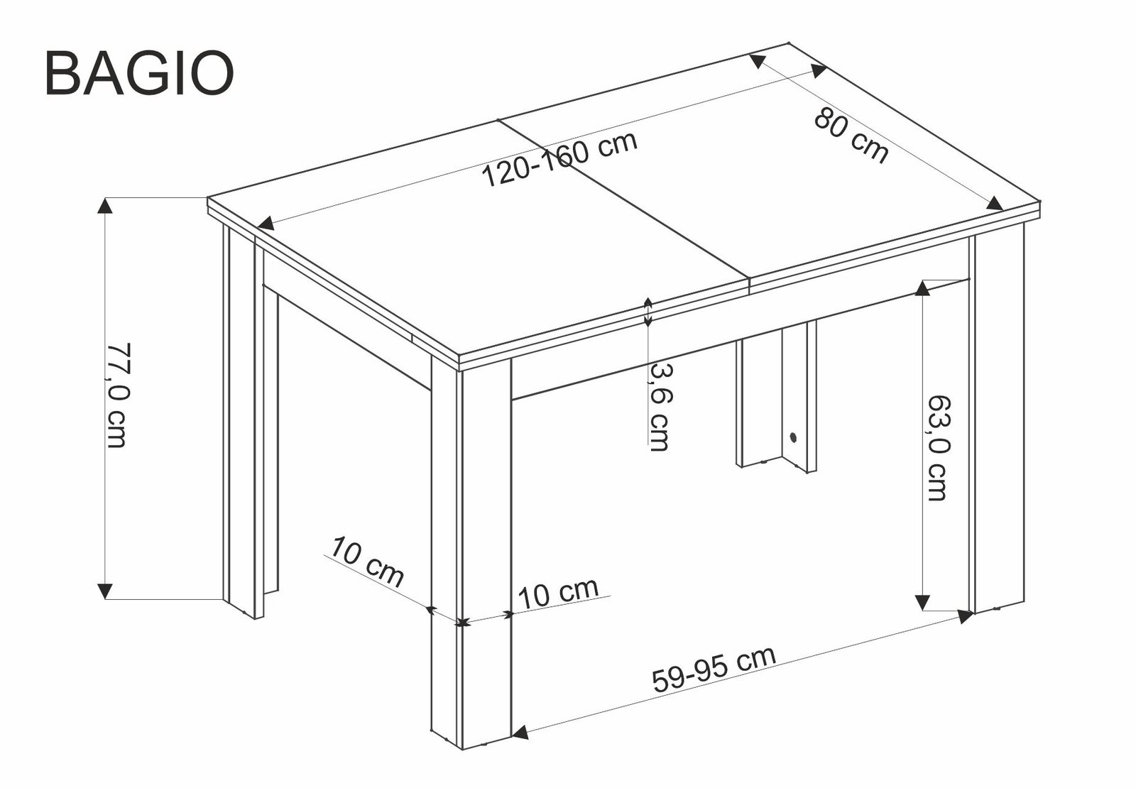 BAGIO bővíthető étkezőasztal, téglalap alakú, szín: artisan tölgy - Image 10