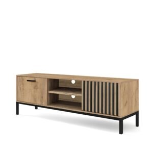 LAMINO RTV-1 TV szekrény, szín: craft tölgy/fekete