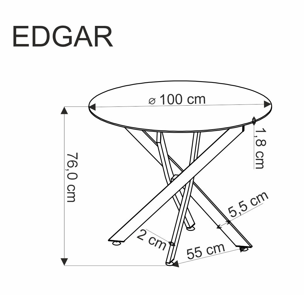 EDGAR asztal, kerek, szín: arany tölgy/fekete - Image 5