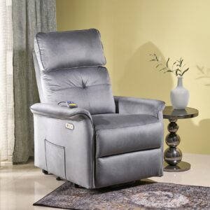 SEMIR 2 elektromos relax fotel, emelő- és masszázs funkcióval, szín: szürke