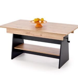 ERIKA emelhető tetejű dohányzóasztal, szín: artisan tölgy/fekete