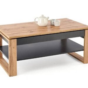 BETTY emelhető tetejű dohányzóasztal, szín: artisan tölgy/fekete